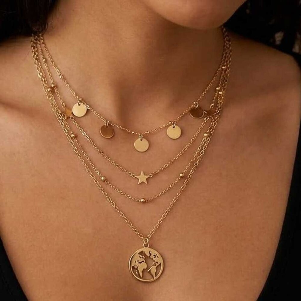 Ladies Layered World Necklace